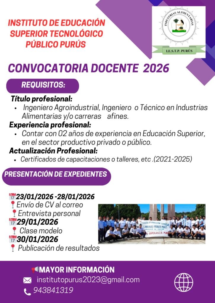 Convocatoria Docente 2026
